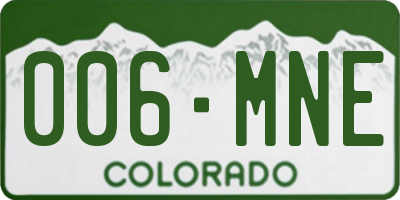 CO license plate 006MNE