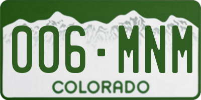 CO license plate 006MNM