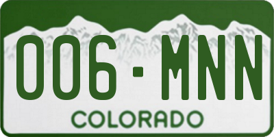 CO license plate 006MNN