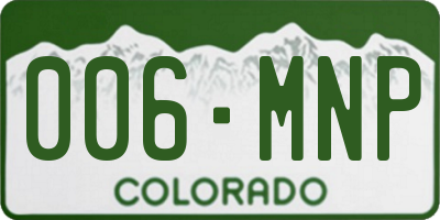 CO license plate 006MNP
