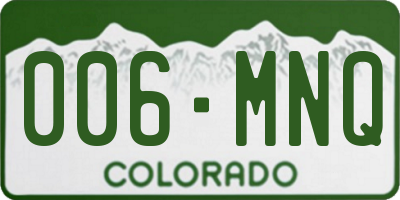 CO license plate 006MNQ