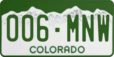 CO license plate 006MNW