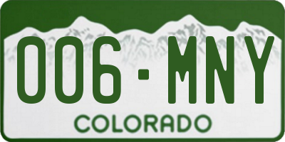 CO license plate 006MNY