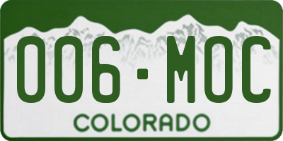 CO license plate 006MOC