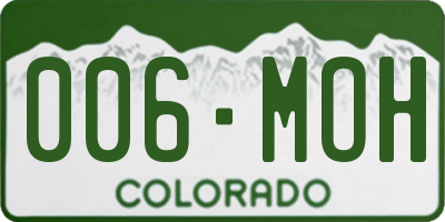CO license plate 006MOH
