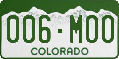 CO license plate 006MOO