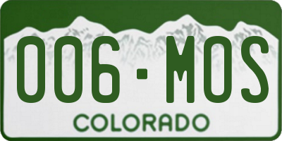 CO license plate 006MOS