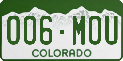 CO license plate 006MOU