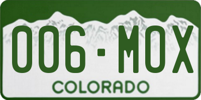 CO license plate 006MOX