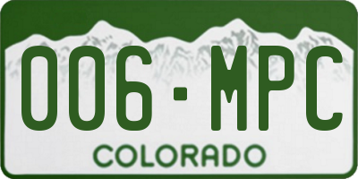 CO license plate 006MPC