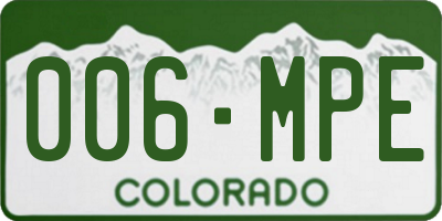 CO license plate 006MPE