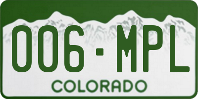 CO license plate 006MPL