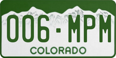 CO license plate 006MPM