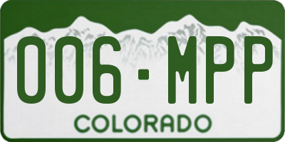 CO license plate 006MPP