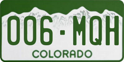 CO license plate 006MQH