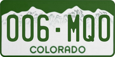 CO license plate 006MQO