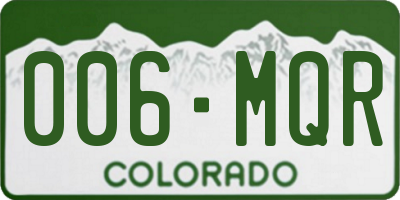 CO license plate 006MQR