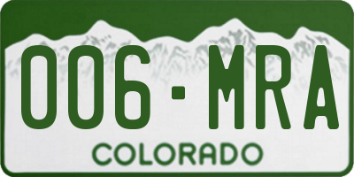 CO license plate 006MRA