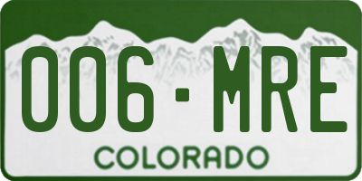 CO license plate 006MRE