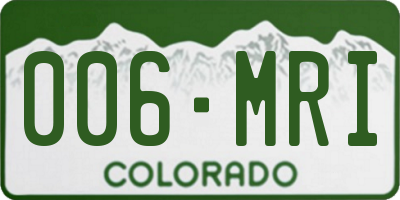 CO license plate 006MRI