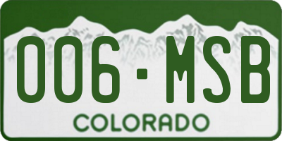 CO license plate 006MSB