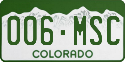 CO license plate 006MSC