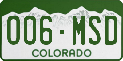 CO license plate 006MSD