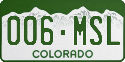 CO license plate 006MSL