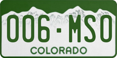 CO license plate 006MSO