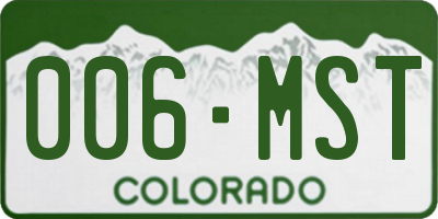 CO license plate 006MST