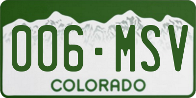 CO license plate 006MSV