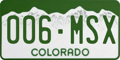 CO license plate 006MSX