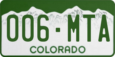 CO license plate 006MTA