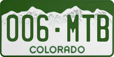 CO license plate 006MTB
