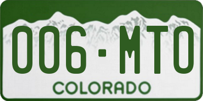 CO license plate 006MTO