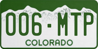 CO license plate 006MTP