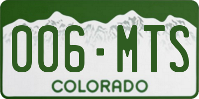 CO license plate 006MTS
