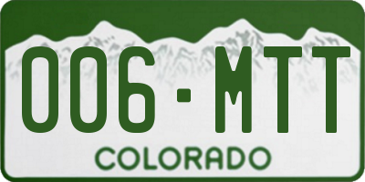 CO license plate 006MTT