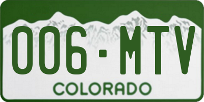 CO license plate 006MTV