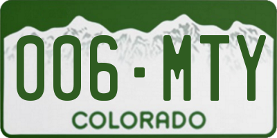 CO license plate 006MTY