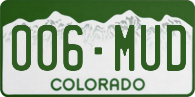 CO license plate 006MUD