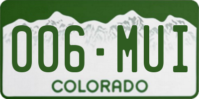 CO license plate 006MUI