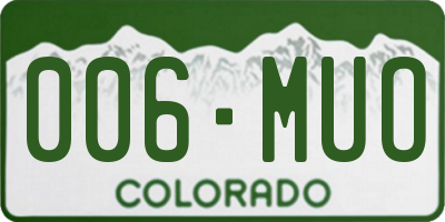 CO license plate 006MUO