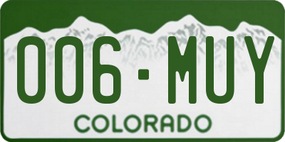CO license plate 006MUY