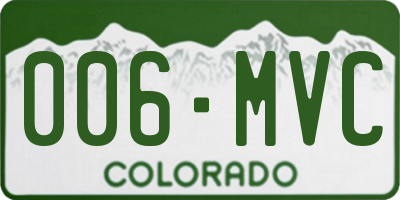 CO license plate 006MVC