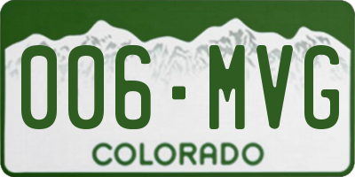 CO license plate 006MVG