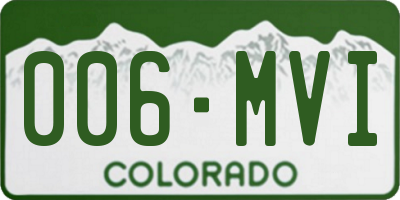 CO license plate 006MVI