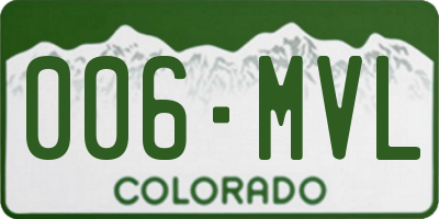 CO license plate 006MVL