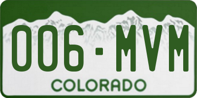 CO license plate 006MVM