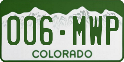 CO license plate 006MWP